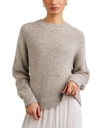 Bella Dahl - Beaded Crew Neck Sweater - Lyst