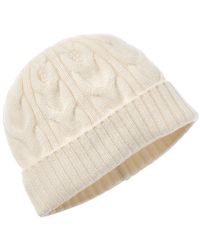 Bruno Magli - Cable Cuffed Cashmere Hat - Lyst