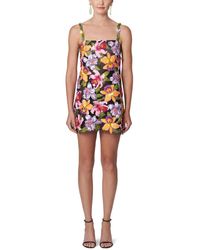 Carolina Herrera - Spaghetti Strap Silk-Trim Mini Dress - Lyst