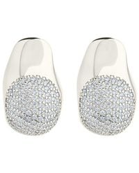 Sterling Forever - Cz Wesley Statement Huggie Hoop Earrings - Lyst