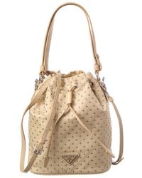 Prada - Vela & Leather Bucket Bag - Lyst