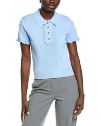 English Factory - Ruffle Placket Knitted Top - Lyst