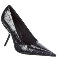 Ferragamo - Eva X5 Croc-Embossed Leather Pump - Lyst