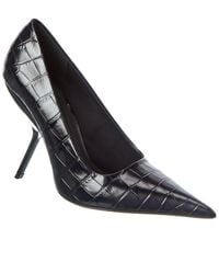 Ferragamo - Eva X5 Croc-Embossed Leather Pump - Lyst