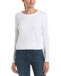 Monrow Open Tie-back Sweatshirt - White