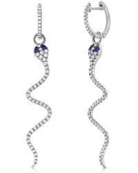 Sabrina Designs - 14k 0.57 Ct. Tw. Diamond & Sapphire Snake Dangle Earrings - Lyst