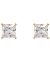 Gabi Rielle - 14k Over Silver Cz Princess Cut Earrings - Lyst