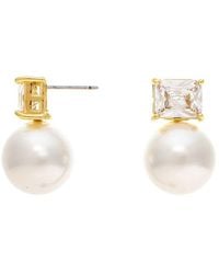 Rivka Friedman - Pearl Cz 18K Plated Earrings - Lyst