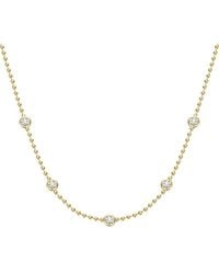 Genevive Jewelry - Rachel Glauber 14K Plated Cz Station Necklace - Lyst