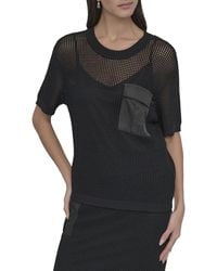 DKNY - Crochet Pocket Top - Lyst