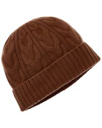 Bruno Magli - Cable Cuffed Cashmere Hat - Lyst