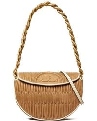Tory Burch - Fleming Soft Pleated Mini Leather Crescent Bag - Lyst