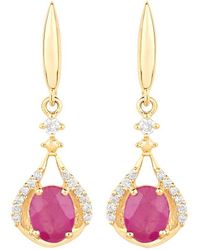 Diana M. Jewels - Fine Jewelry 14k 0.70 Ct. Tw. Diamond & Ruby Dangle Earrings - Lyst