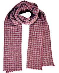 Blue Pacific - Houndstooth Cashmere-Blend Scarf - Lyst