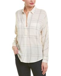 Vince Bar Plaid Popover - White