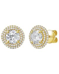 Diana M. Jewels - 14K 12.00 Ct. Tw. Lab-Grown Diamond Halo Earrings - Lyst