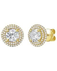 Diana M. Jewels - 14K 12.00 Ct. Tw. Lab-Grown Diamond Halo Earrings - Lyst