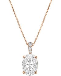 Diana M. Jewels - Diana M. 14K Rose 3.15 Ct. Tw. Lab-Grown Diamond Pendant Necklace - Lyst