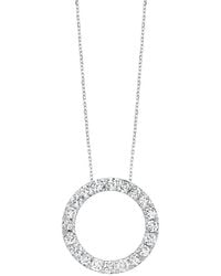 Lab Grown Diamonds - 14K 1.50 Ct. Tw. Lab-Grown Diamond Circle Pendant Necklace - Lyst