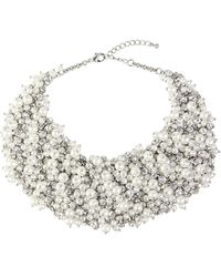 Saachi - Pearl & Crystal Statement Necklace - Lyst