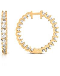 Amairah - Rose Over 4.00 Ct. Tw. Lab-Grown Diamond Hoop Earrings - Lyst