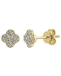 Italian Gold - Sabrina Designs 14K 0.13 Ct. Tw. Diamond Flower Studs - Lyst
