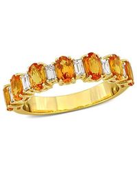 Rina Limor - 14k 2.43 Ct. Tw. Diamond & Yellow Sapphire Semi-eternity Ring - Lyst