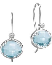 Reiss - 14k 6.05 Ct. Tw. Diamond & Blue Topaz Earrings - Lyst
