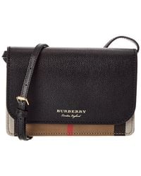 Burberry - Check Canvas & Leather Crossbody - Lyst
