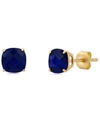 MaxColor - 14k 4.50 Ct. Tw. Lab-grown Blue Sapphire Studs - Lyst