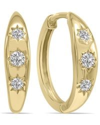 Lab Grown Diamonds - 14k 0.20 Ct. Tw. Lab-grown Diamond Huggie Hoops - Lyst