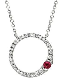 Diamond Select Cuts - 14K Diamond .20 Ct. & .10 Ct Ruby Necklace - Lyst