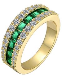 Genevive Jewelry - Cz Band Ring - Lyst