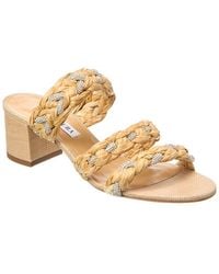 Aquazzura - Costiera Crystal 50 Raffia Sandal - Lyst