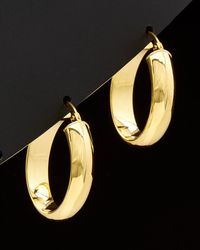 Italian Gold - 14k D-shape Oval Hoops - Lyst