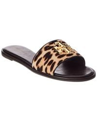 Tory Burch - Everly Slide Hair Calf & Leather Sandal - Lyst