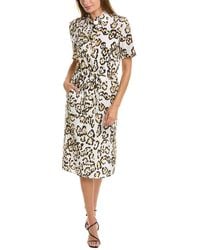 St. John - Printed Silk Dress - Lyst