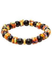 jean claude - Dell Arte By 24k Over Silver Beaded Krobo Stretch Bracelet - Lyst