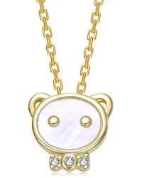 Rachel Glauber - 14K Plated Pearl Pendant - Lyst