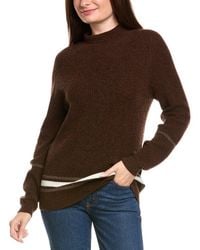 Kier + J - Kier + J Ribbed Mock Neck Wool & Cashmere-Blend Sweater - Lyst