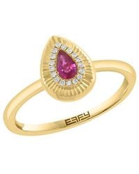 Effy Fine Jewelry - 14K 0.26 Ct. Tw. Diamond & Ruby Ring - Lyst