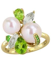 Rina Limor - Plated 2.07 Ct. Tw. Gemstone & 7-9Mm Pearl Ring - Lyst