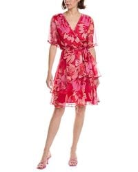 Tahari - Tiered Chiffon Mini Dress - Lyst