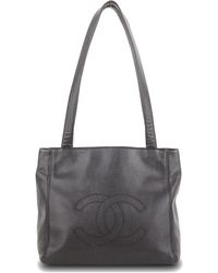 Chanel - Caviar Leather Cc Tote (Authentic Pre-Owned) - Lyst