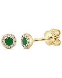 Sabrina Designs - 14K 0.19 Ct. Tw. Diamond Emerald Stud Earring - Lyst