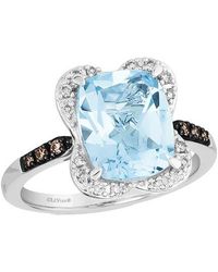 Le Vian - Le Vian Ocean Blue Topaz Cushn Pillow 14k 4.44 Ct. Tw. Diamond & Blue Topaz Half-eternity Cocktail Ring - Lyst