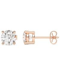 Lab Grown Diamonds - 14K Rose 3.00 Ct. Tw. Lab-Grown Diamond Earrings - Lyst