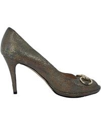 Gucci - Leather Holographic Crackle New Hollywood Horsebit Peep Toe Pump (Authentic Pre-Loved) - Lyst
