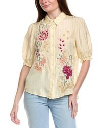 Johnny Was - Smocked Lisbon Silk Shirt - Lyst