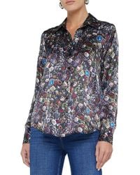 L'Agence - Tyler Silk Blouse - Lyst